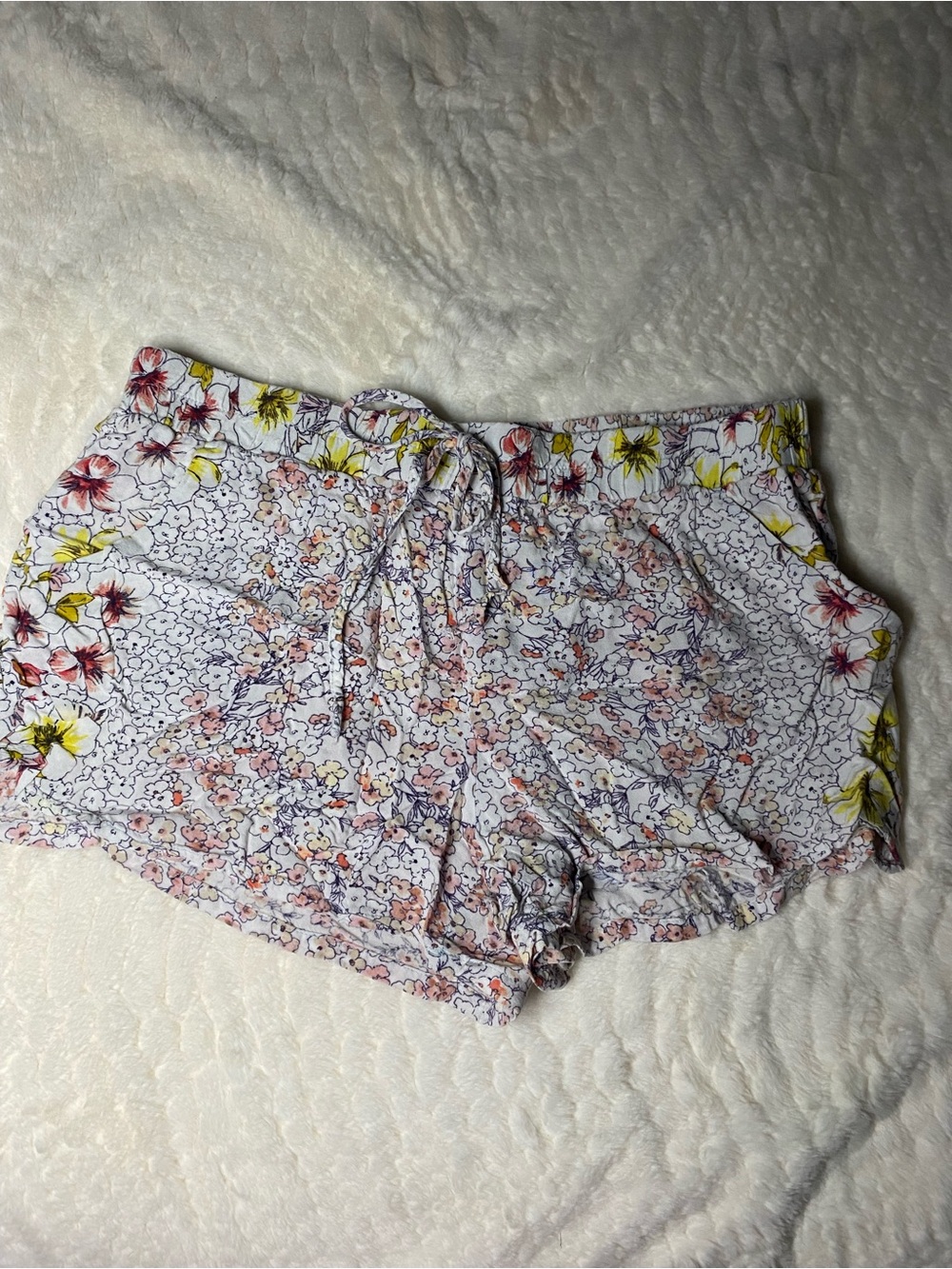 BeBop Floral Rayon Drawstring Shorts Juniors XL